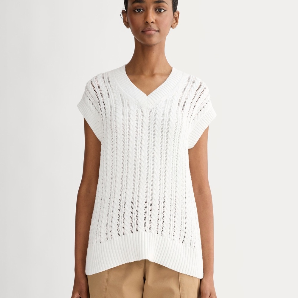 Everlane Mesh Cable Vest in Everyday Cotton